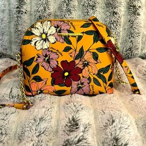 Mustard Yellow Floral Steve Madden Crossbody Purse